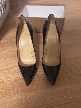 Christian Louboutin black pigalle plato 120 patent calf